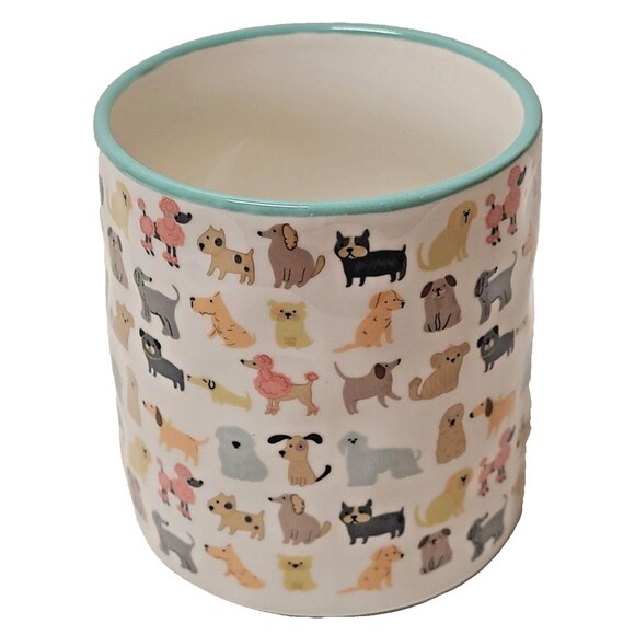 10 Strawberry Street Bella AO Pups Dogs Turquoise Ceramic Coffee Mug Cup Gift - Picture 4 of 7